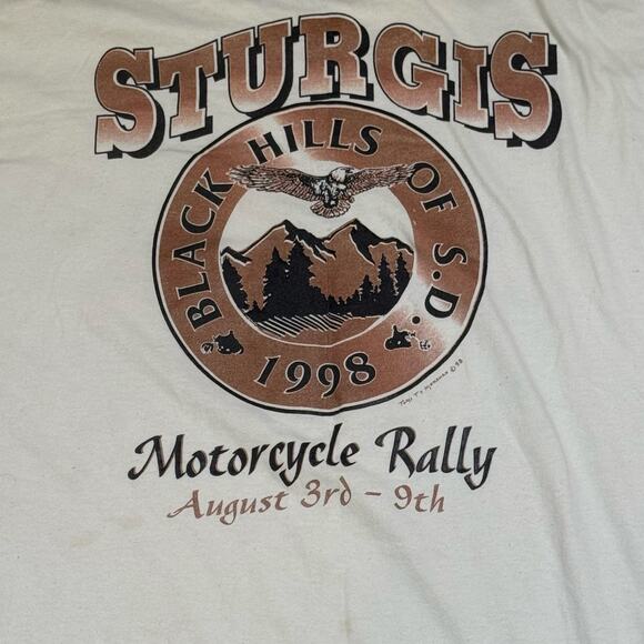 Vtg Hanes Beefy T 1998 Sturgis Motorcycle Rally Size XXL Bike Week Eagle T-Shirt - Picture 5 of 6